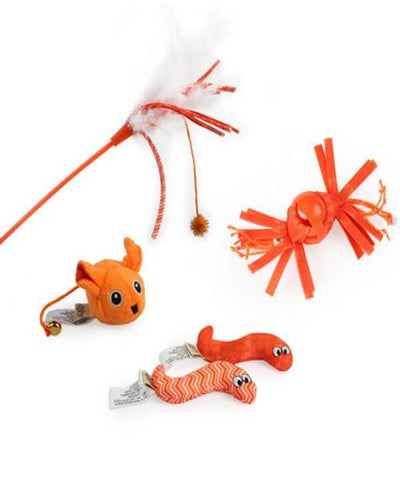 All For Paws Cat Toy Modern Cat Magic Orange Wings Wand 5 Pack