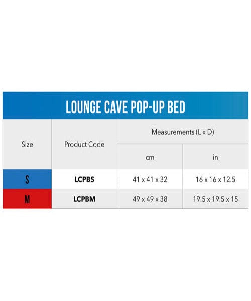 Rogz Lounge Cave Pop-Up Pet Bed