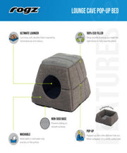 Rogz Lounge Cave Pop-Up Pet Bed