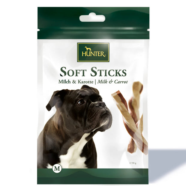 Hunter Soft Twist Sticks Dental Dog Treats with Milk and Carrot - 90g - Pet Mall 