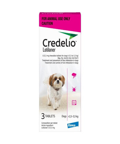 Credelio Chew Tick and Flea Treatment for X-Small Dogs 2.5 to 5.5kg