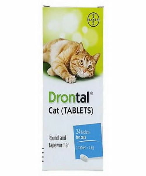 DRONTAL CAT TABLETS 24'S PARASITE TREATMENT - Pet Mall