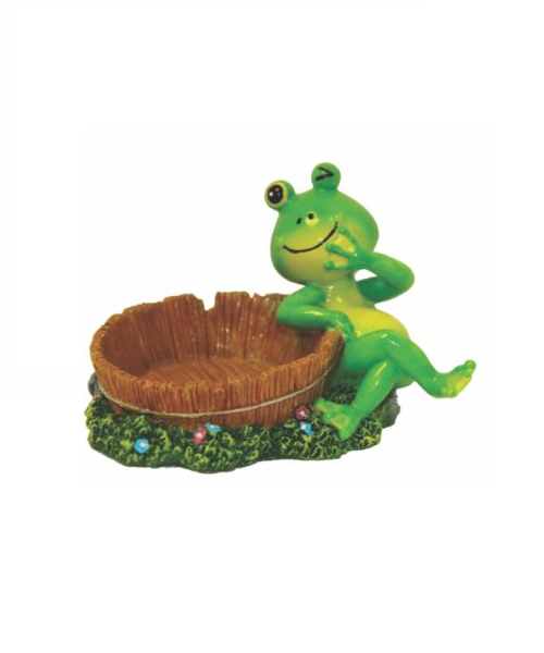 Daro Frog With A Tub Aquarium Ornament