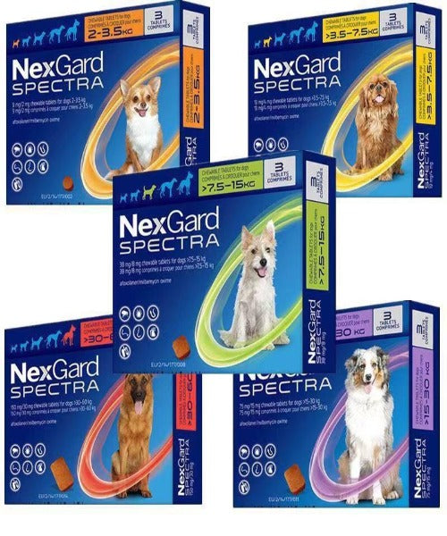 Nexgard spectra sale sizes