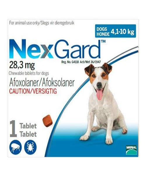 Nexgard Tick Flea Treatment 4.1 10KG EACH BLUE Small Dog The Pet Tack Shop