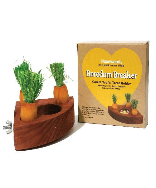 Rosewood Carrot Toy & Treat Holder for Small Pets