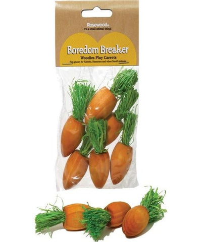 Rosewood Woodies Play Carrots for Small Pets 6 Pack