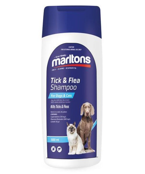 Marltons Tick Flea Shampoo For Dogs Cats 250ml The Pet Tack Shop